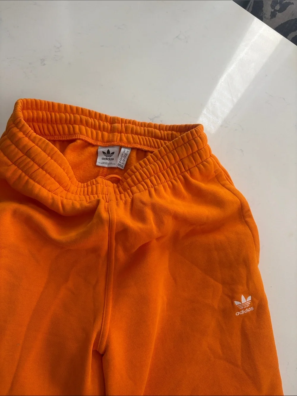 adidas Orange Trefoil Fleece Joggers